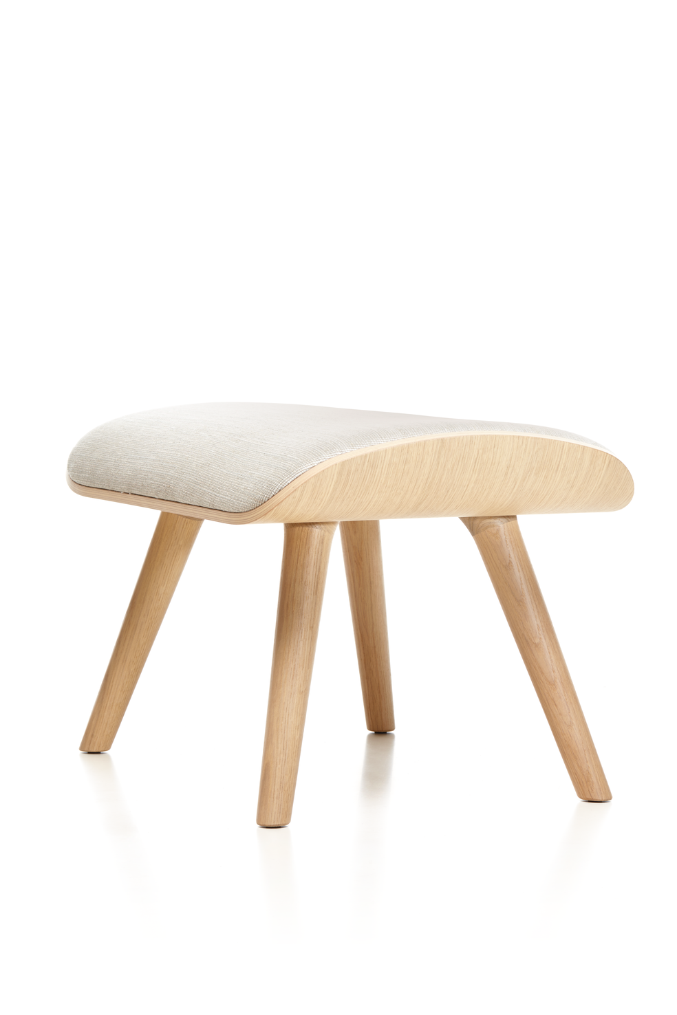 Moooi Nut Footstool in Oray Fabric and White Wash legs