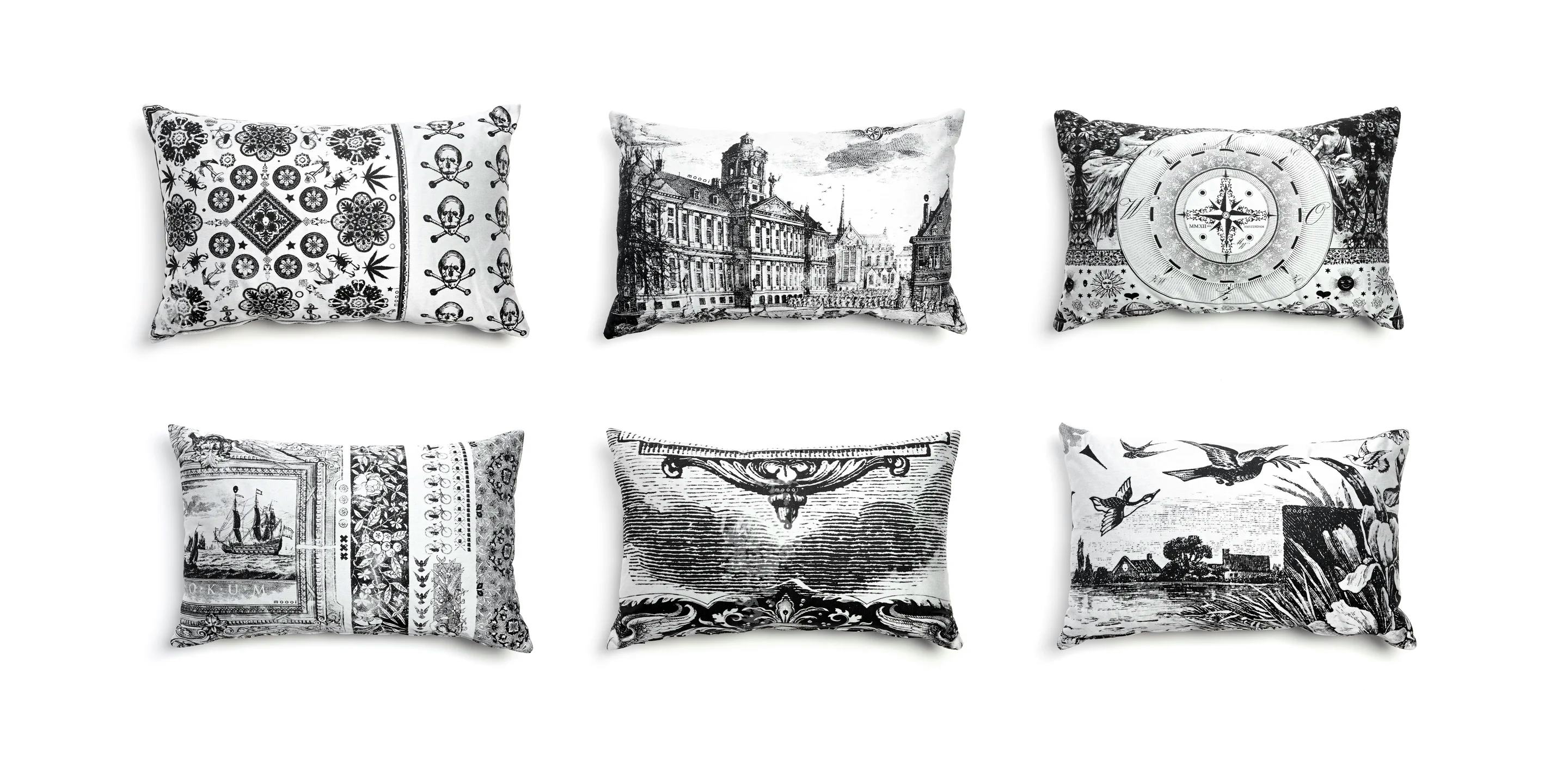 Heritage overview of 6 pillows