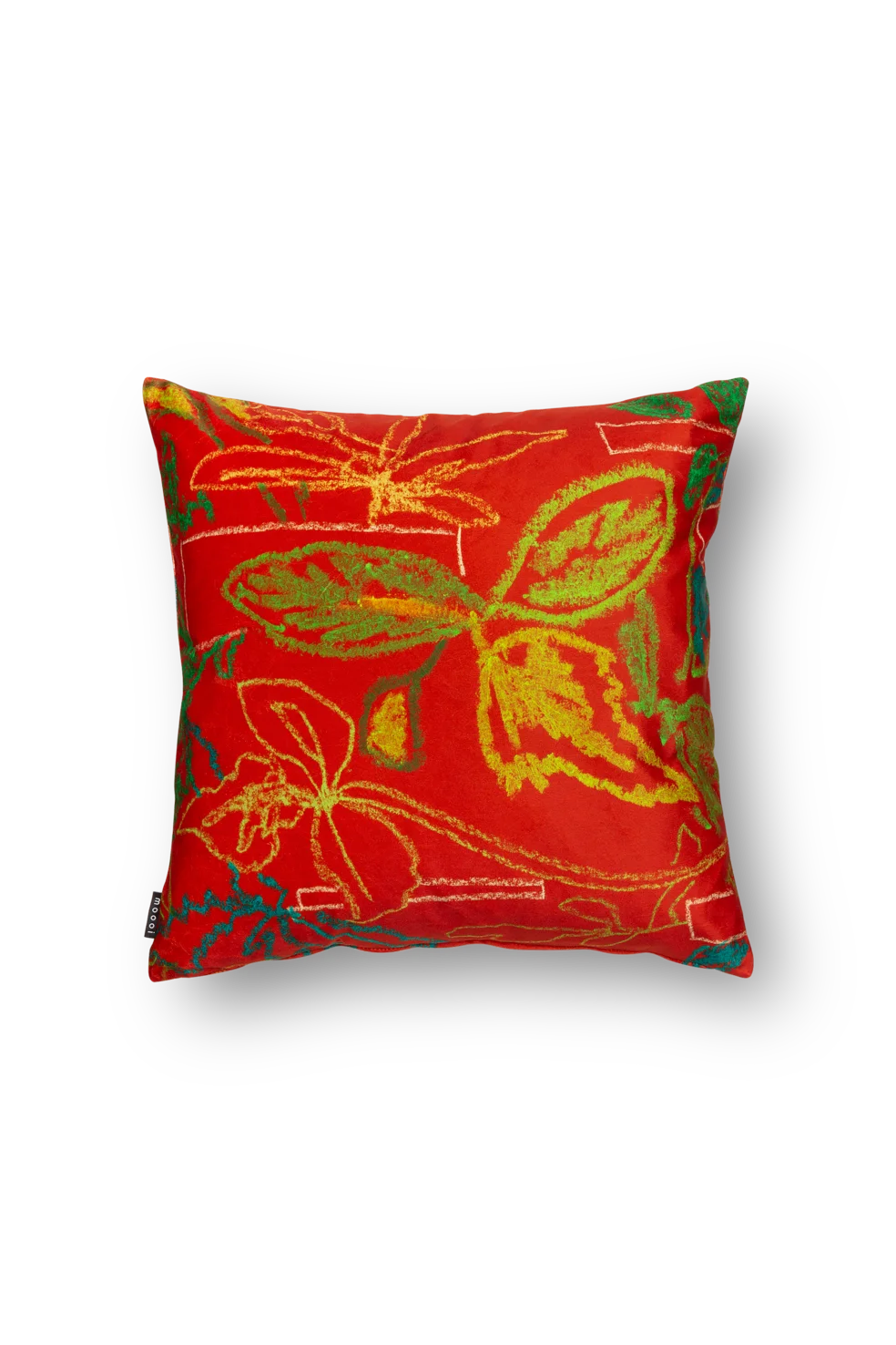 Pillow Sprouts Scarlet square 