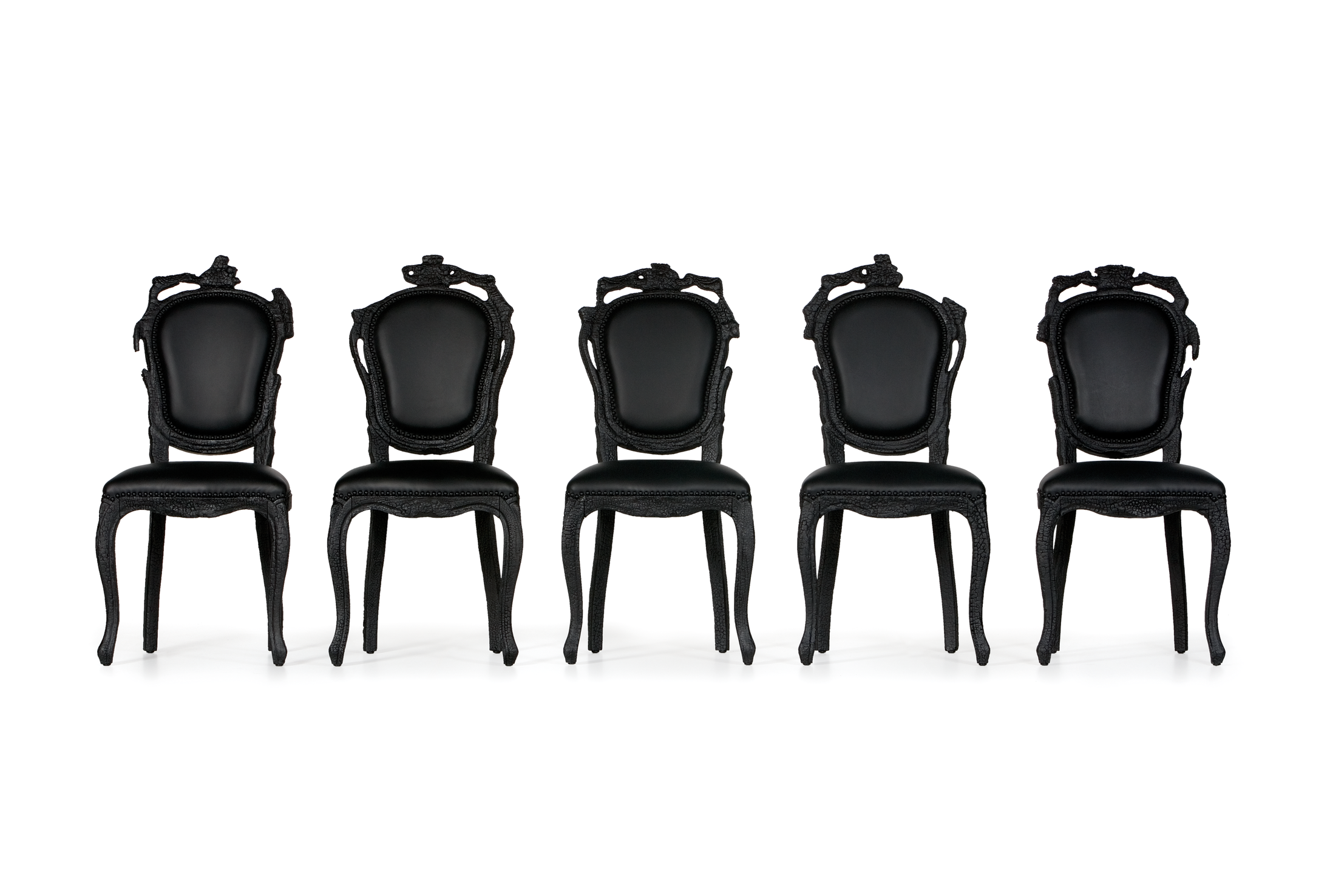 Smoke Dining Chair five in a row front view