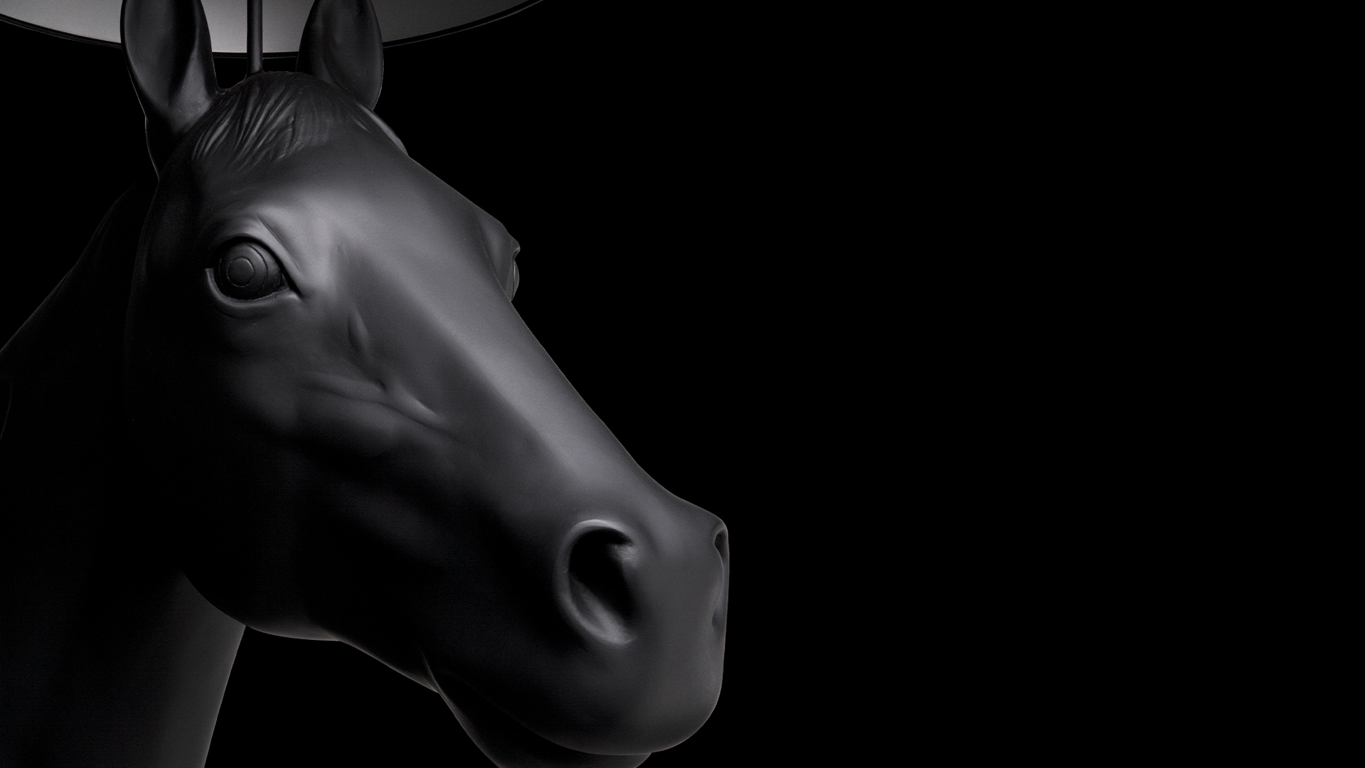 Detail of Moooi Horse Lamp by Front