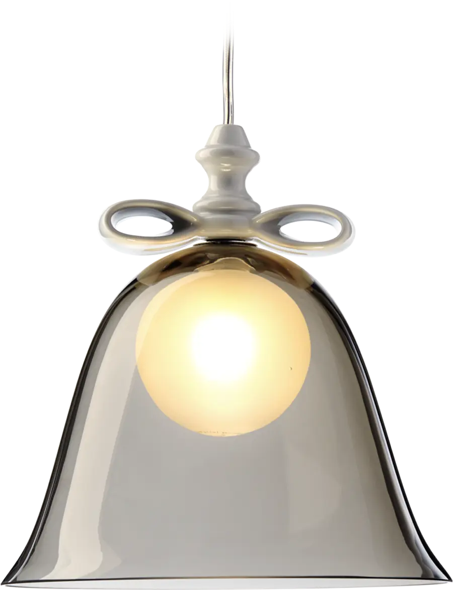 Bell Lamp suspension small smoke white front view