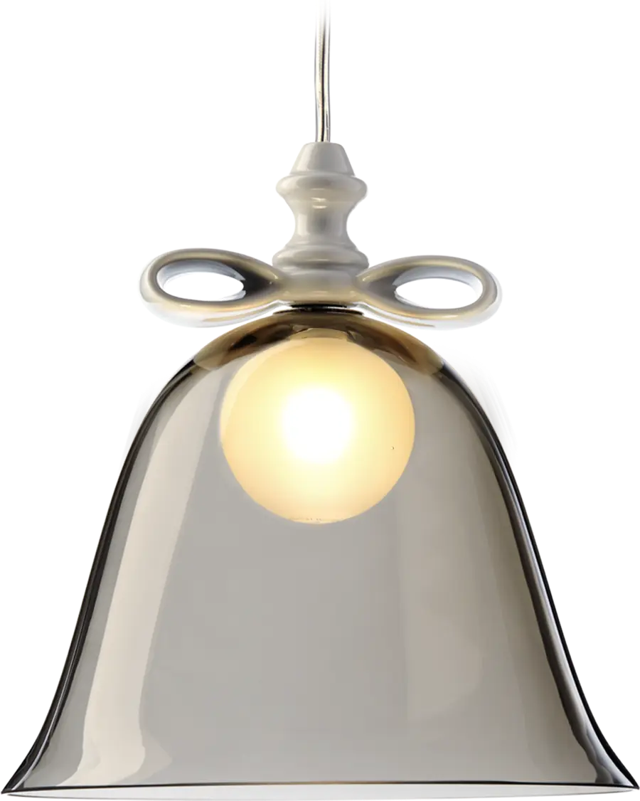 Bell Lamp suspension large smoke white front view