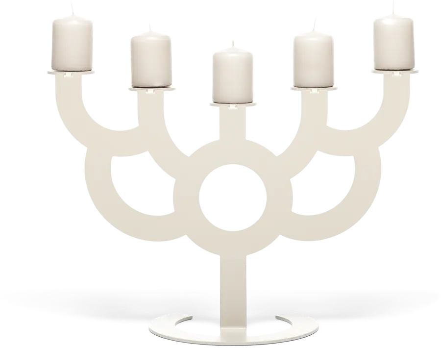 Little Bold candle holder satin front view with candles