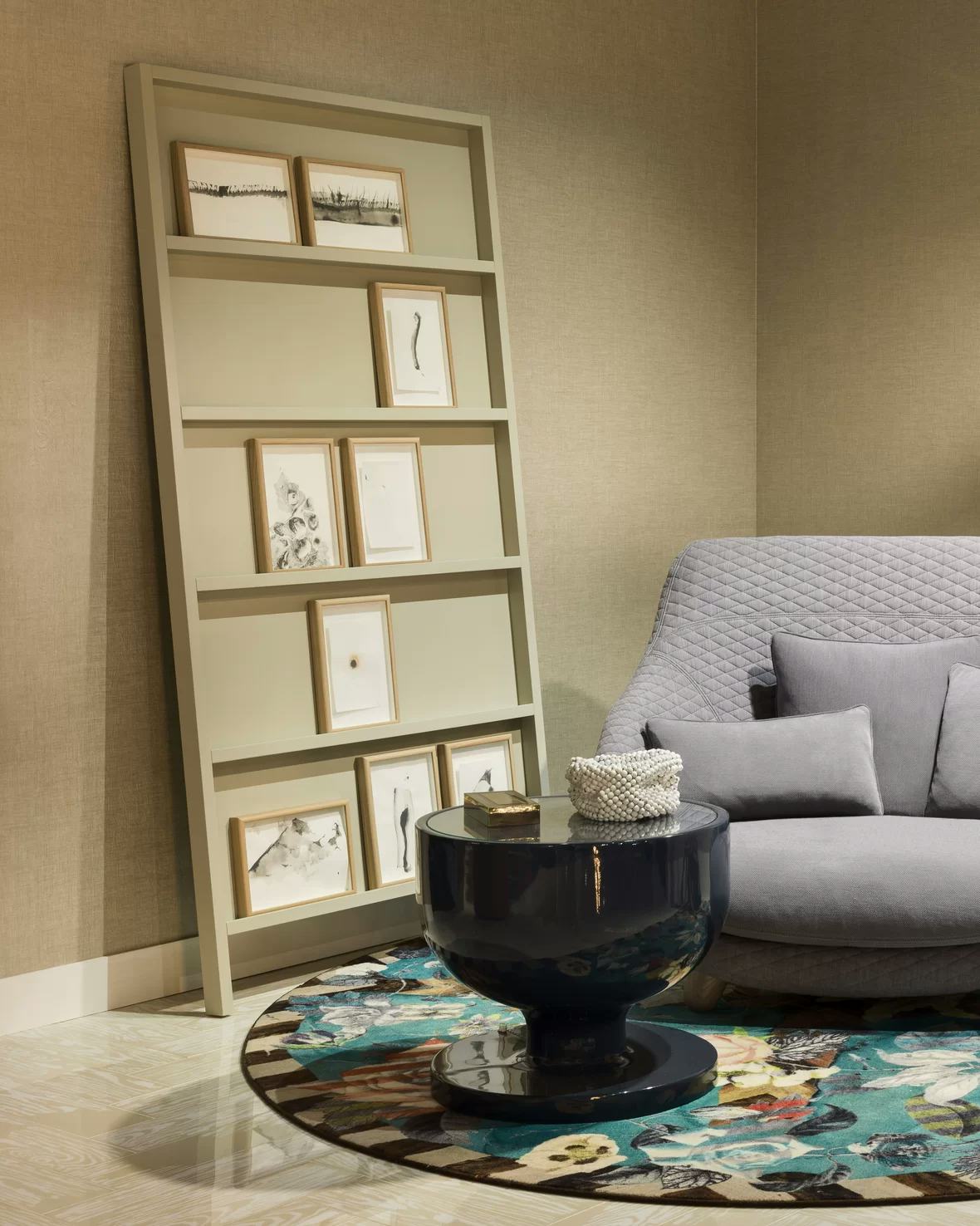 Interior with Love Sofa, Brave New World floor light and Oblique bookshelf