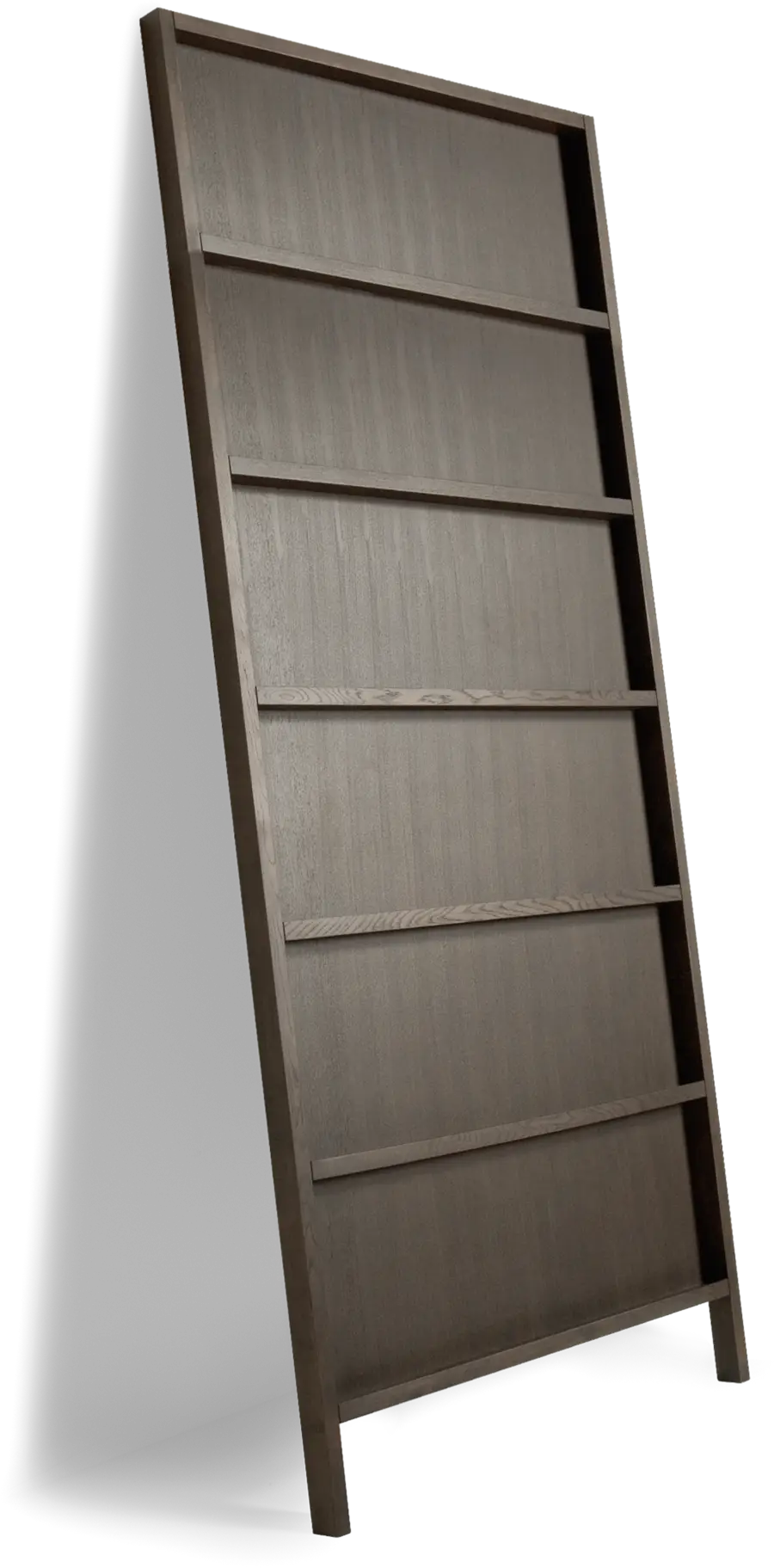 Oblique bookshelf large grey stained