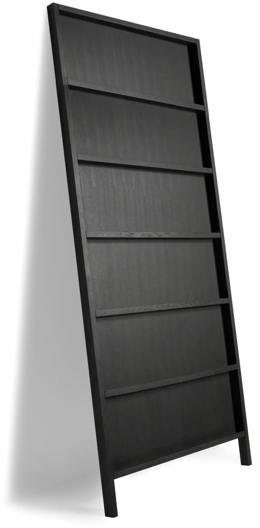 Oblique bookshelf large black stained