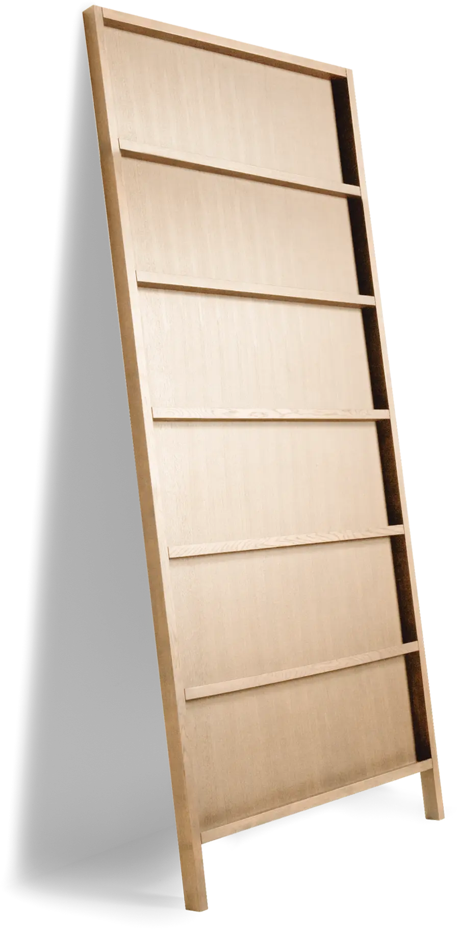 Oblique bookshelf large white washed