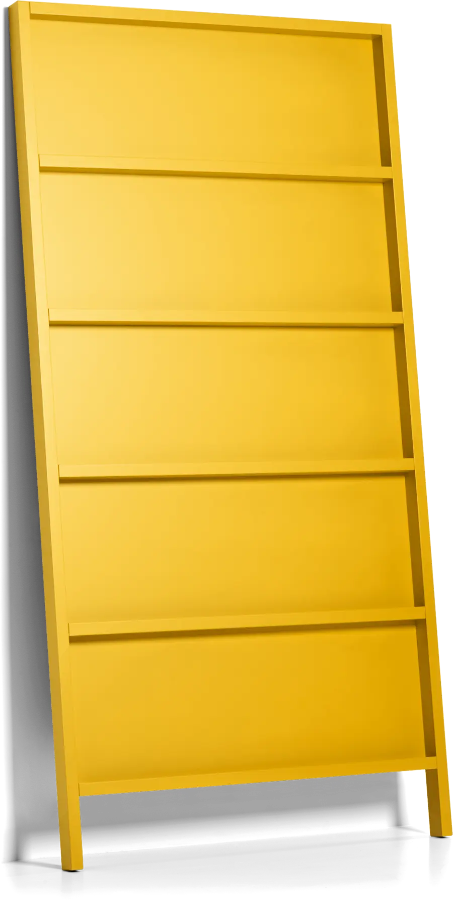Oblique Small bookshelf golden yellow