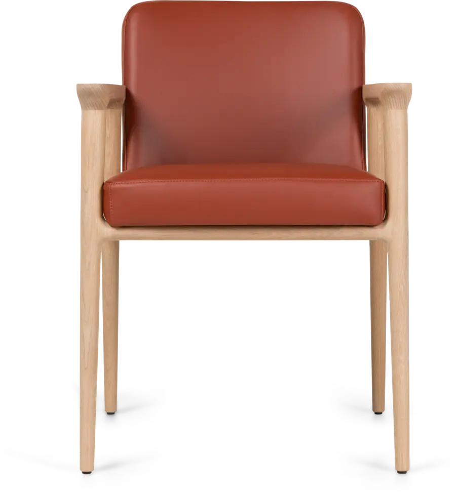 Zio Dining Chair Spectrum terracotta with white wash legs front view